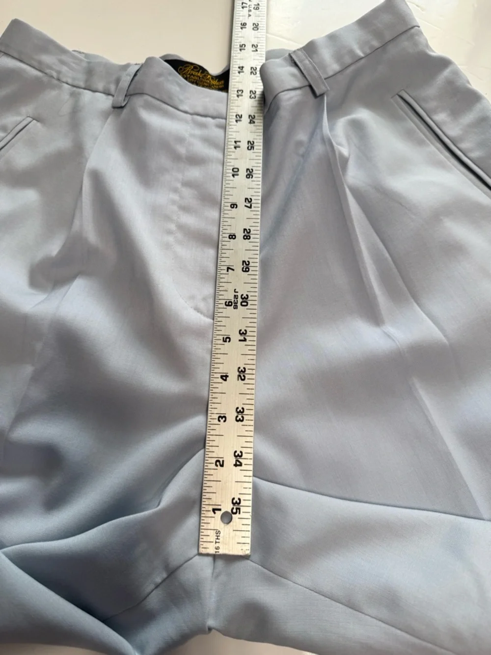 Brooks Brothers Light Blue Wool Suit Set Blazer Jacket & Pants Size 14 Flaws